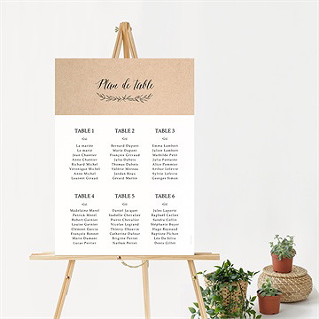 Plan de table mariage douce harmonie - Mise en situation
