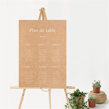 Plan de table mariage bohème écolo - Mise en situation