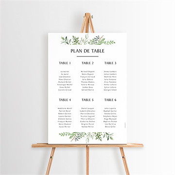 Plan de table mariage feuillage d'été