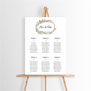 Plan de table mariage gravure champêtre