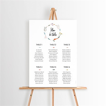 Plan de table mariage art champêtre
