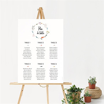 Plan de table mariage art champêtre - Mise en situation