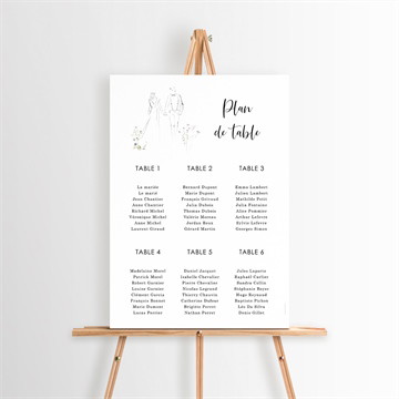 Plan de table mariage complicité