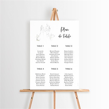 Plan de table mariage complicité