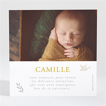 Remerciement naissance célébration - Dos du remerciement