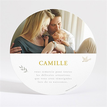 Remerciement naissance célébration ronde - Dos du remerciement