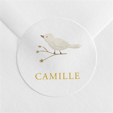 Sticker naissance célébration dorure