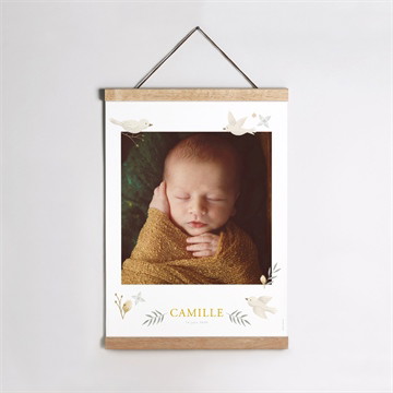 Affiche naissance célébration dorure