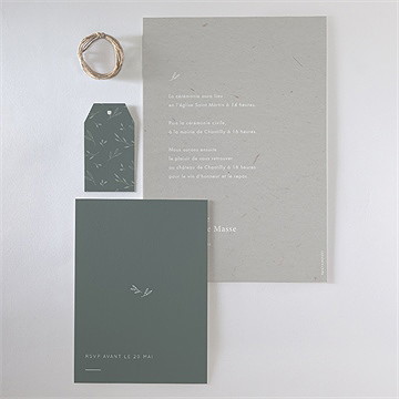 Faire-part mariage elegance - Vue d'ensemble verso