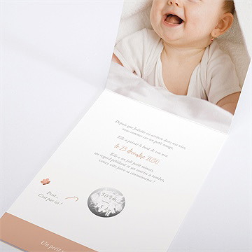 Faire-part naissance tendre eveil - Intérieur du faire-part gratté