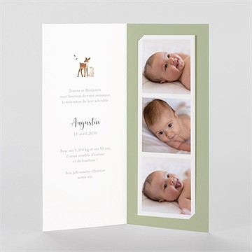 Faire-part naissance joyeux compères - Intérieur du faire-part