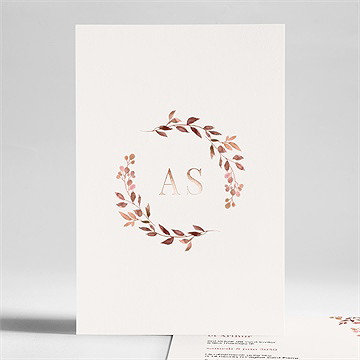 Faire-part mariage poésie cuivrée