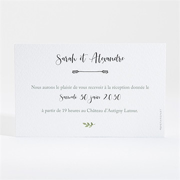 Carton d'invitation mariage balade champetre - Dos du carton