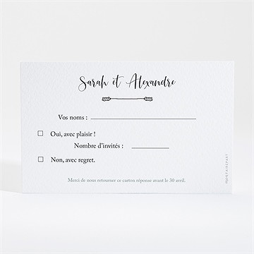 Carton réponse mariage balade champetre - Dos du carton