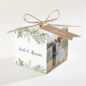 Boîte de dragées mariage balade champetre