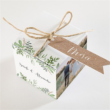 Boîte de dragées mariage balade champetre - Dessus de la boîte