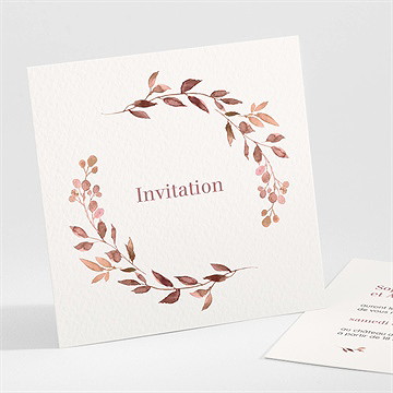 Carton d'invitation mariage poésie cuivrée