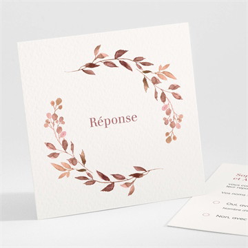 Carton réponse mariage poésie cuivrée