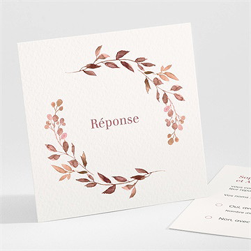 Carton réponse mariage poésie cuivrée