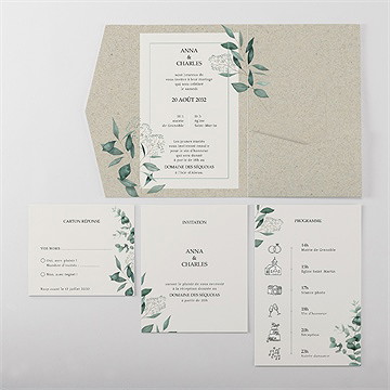 Faire-part mariage intimité - Vue d'ensemble intérieur