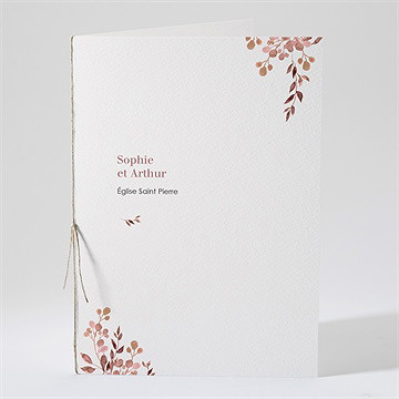 Livret de messe mariage poésie cuivrée