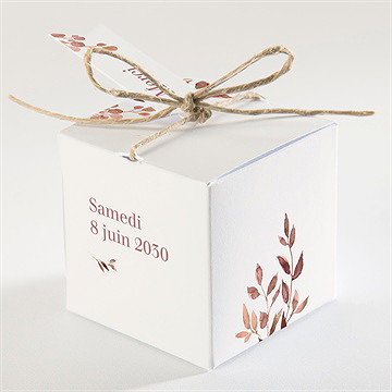 Boîte de dragées mariage poésie cuivrée - Dos de la boîte