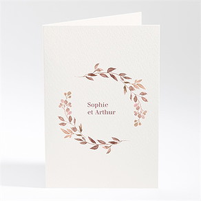 Menu mariage poésie cuivrée