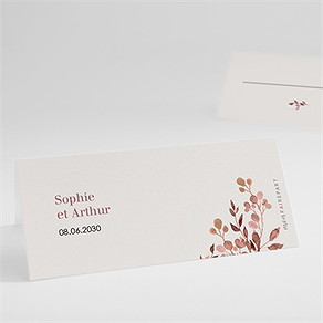 Marque-place mariage poésie cuivrée