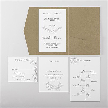 Faire-part mariage festivités - Vue d'ensemble intérieur