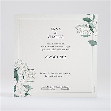 Save the Date mariage intimité - Dos du save the date