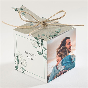 Boîte de dragées mariage intimité - Dos de la boîte