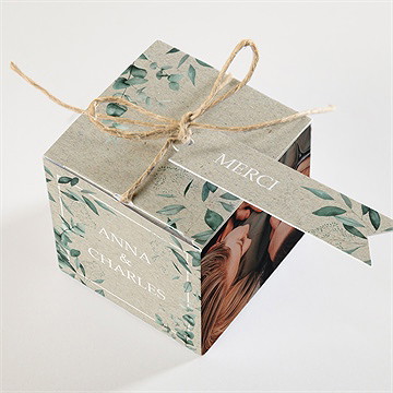 Boîte de dragées mariage intimité - Dessus de la boîte