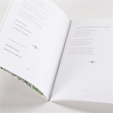 Livret de messe mariage balade champetre - Mise en situation