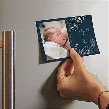 Faire-part naissance scène de vie magnet - Mise en situation