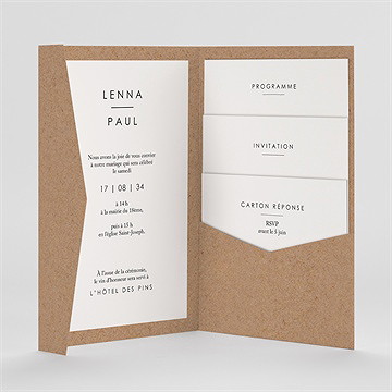 Faire-part mariage liés - Intérieur du faire-part