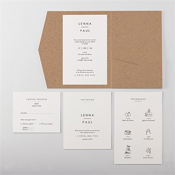 Faire-part mariage liés - Vue d'ensemble intérieur