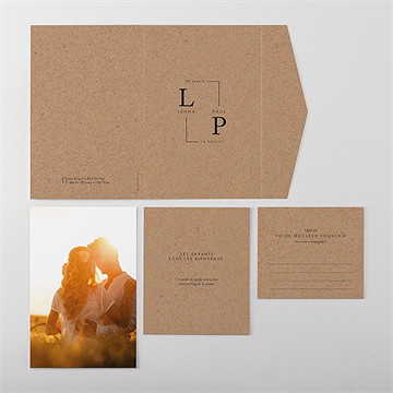 Faire-part mariage liés - Vue ensemble extérieur