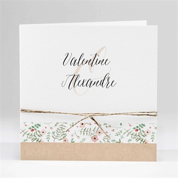 Faire-part mariage fraîcheur d'été carré plié