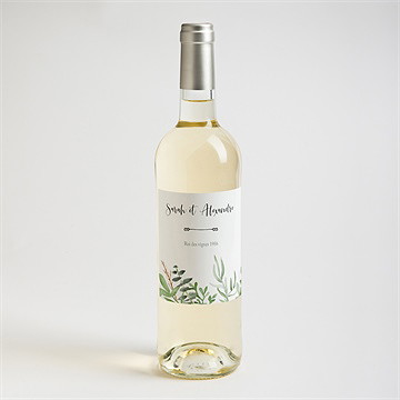 Etiquette de bouteille mariage balade champetre - Mise en situation