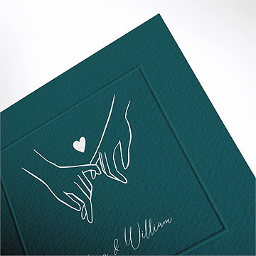 Faire-part mariage notre union carré plié - Détail du faire-part