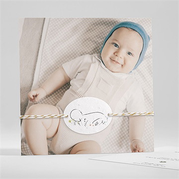 Faire-part naissance présentation ensemencé
