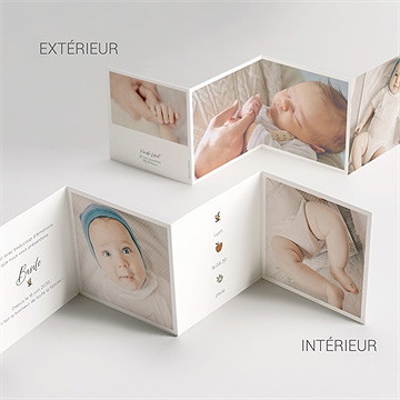 Faire-part naissance présentation bracelet - Intérieur du faire-part