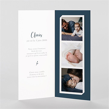 Faire-part naissance pêle mêle photomaton - Intérieur du faire-part