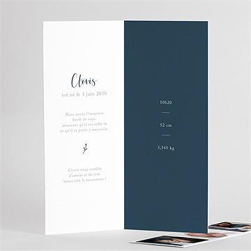 Faire-part naissance pêle mêle photomaton - Intérieur du faire-part