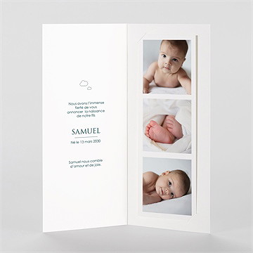 Faire-part naissance mes jolies icônes photomaton - Intérieur du faire-part