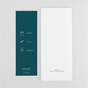 Faire-part naissance mes jolies icônes photomaton - Dos du faire-part