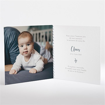 Faire-part naissance pêle mêle ficelle - Intérieur du faire-part