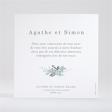 Remerciement mariage l'absolu - Dos du remerciement