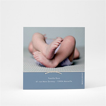 Faire-part naissance moderne et tendance bracelet - Dos du faire-part