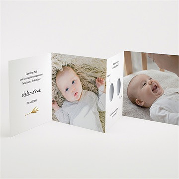 Faire-part naissance poésie tryptique - Intérieur du faire-part